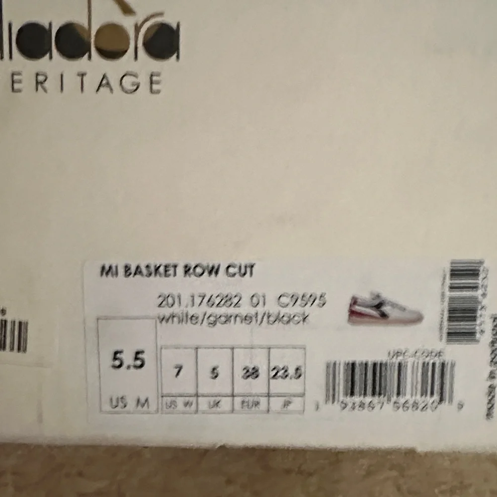 Diadora Heritage Men's White, Red, and Black Sneakers